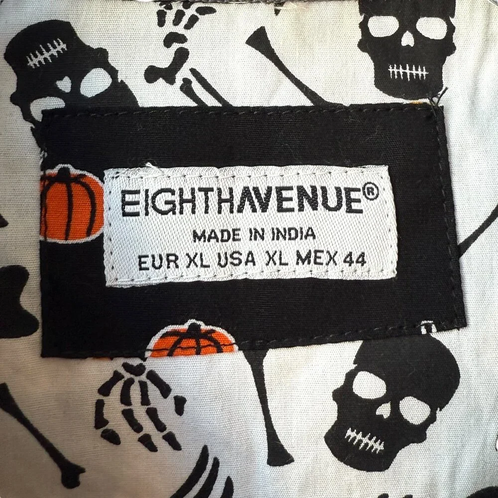 EIGHTH AVENUE Men’s Black &‎ Orange Pumpkins Button Up Shirt Size XL NWT - Picture 3 of 6